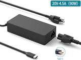 Tasshz 90W 20V USB-C AC Charger Laptop Adapter For HP Spectre x360 Dell TDK33 TDK33 Lenovo ThinkPad T480 T480s T580 T580s IdeaPad Yoga