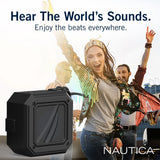 Nautica Bluetooth Portable, Waterproof, Wireless Outdoor Speaker, Bluetooth, USB Drive, 15-Hour Playtime (Black/Black)