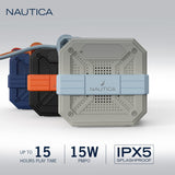 Nautica Bluetooth Portable, Waterproof, Wireless Outdoor Speaker, Bluetooth, USB Drive, 15-Hour Playtime (Black/Black)