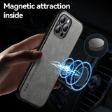 Tasshz Luxury Magnetic Leather Case for iPhone 15 14 13 12 11 Pro Max Mini XR XS X 8 7 Plus SE 14Pro Magsafe Cover Support Car Holder