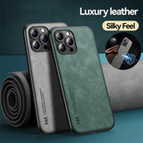 Tasshz Luxury Magnetic Leather Case for iPhone 15 14 13 12 11 Pro Max Mini XR XS X 8 7 Plus SE 14Pro Magsafe Cover Support Car Holder