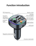 Tasshz Bluetooth 5.3 FM-Transmitter, Freisprecheinrichtung, Auto-AUX-MP3-Player mit 22,5 W und PD30W-Schnellladeadapter