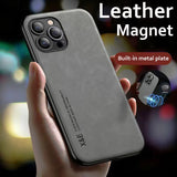 Tasshz Luxury Magnetic Leather Case for iPhone 15 14 13 12 11 Pro Max Mini XR XS X 8 7 Plus SE 14Pro Magsafe Cover Support Car Holder