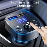 Tasshz Car Bluetooth FM Transmitter Car Mp3 Player 5V Output USB Fast Charge Electronic 12-24V