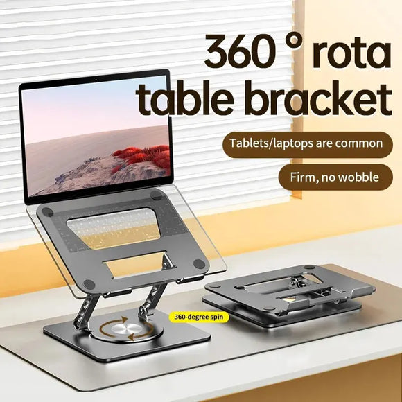 Tasshz Laptop Stand Aluminium Alloy Foldable Tablet Rotale Stand Macbook Laptop Portable Fold Holder Cooling Bracket Support