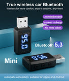 Tasshz Auto Bluetooth 5.3 FM Mini USB Sender Empfänger mit LED-Anzeige Freisprecheinrichtung Car Kit Auto Wireless Audio für FM Radio