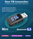 Tasshz Auto Bluetooth 5.3 FM Mini USB Sender Empfänger mit LED-Anzeige Freisprecheinrichtung Car Kit Auto Wireless Audio für FM Radio