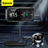 Tasshz Auto FM Transmitter Bluetooth 5.0 USB Autoladegerät AUX Freisprecheinrichtung Wireless Kit Auto Radio Modulator MP3 Player