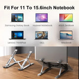 Tasshz Portable Laptop Stand Aluminum Anti-Slip Mount Ventilated Laptop Riser for MacBook Pro Air, Notebook, Lenovo, Dell, More 10-15.6” for All Laptops iPad Tablet Home Office