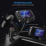 Bluetooth FM Transmitter for Car Hands-Free Kit 1.8''Color Display  QC3.0 Fast Charging Function, Support USB, TF Card, AUX Input/Output