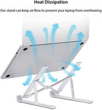 Tasshz Laptop Stand Adjustable, Aluminum 6-Levels Height Foldable Portable Laptop Desk Holder