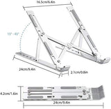 Tasshz Laptopständer verstellbar, Aluminium 6-stufig höhenverstellbar Faltbarer tragbarer Laptop-Schreibtischhalter 